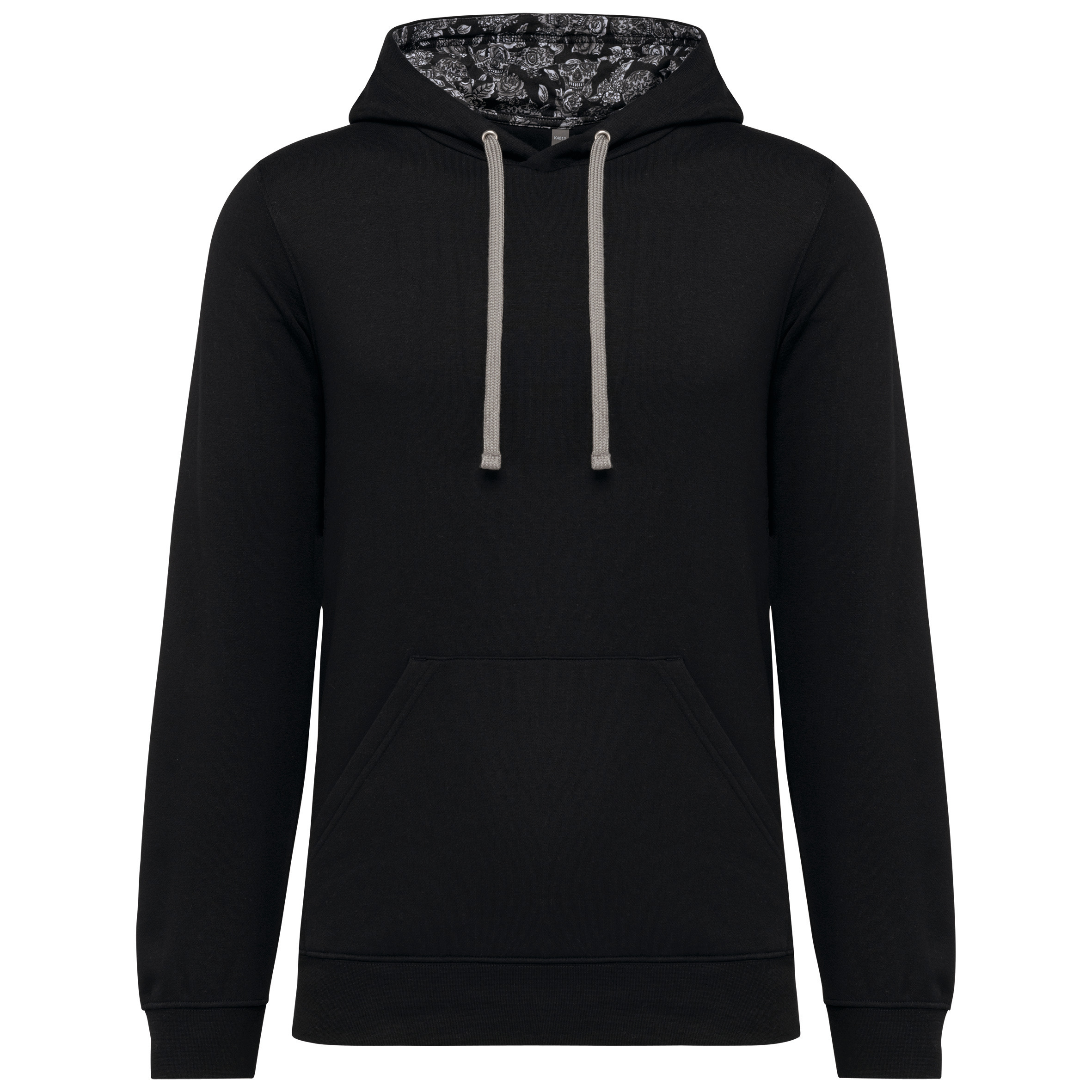 UNISEX CONTRAST PATTERNED HOODED SWEATSHIRT